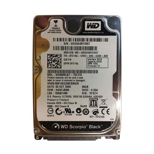 Western Digital WD800BJKT | Scorpio Black 80GB 7200RPM SATA 3Gb/s 16MB Cache (RoHS) 2.5-Inch Hard Drive Refurbished - Western Digital refurbished available on Gotodirect