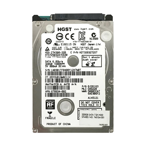 HP 745134-001 | 320GB 7200RPM SATA 6Gb/s 2.5-inch Hard Drive Refurbished - Hewlett-Packard (ou HP en abrégé) refurbished available on Gotodirect