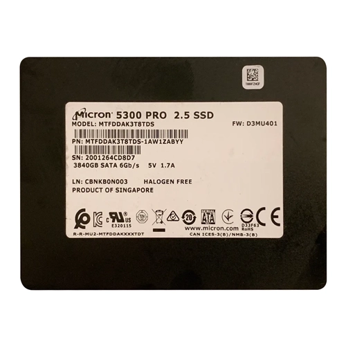 Buy Micron MTFDDAK3T8TDS-1AW1ZABYY | 5300 PRO Series 3.84TB Triple-Level Cell SATA 6Gb/s 3D NAND 2.5-Inch Solid State Drive Refurbished - $1654.74 Micron MTFDDAK3T8TDS-1AW1ZABYY | 5300 PRO Series 3.84TB Triple-Level Cell SATA 6Gb/s 3D NAND 2.5-Inch Solid State Drive Refurbished - refurbished available on Gotodirect