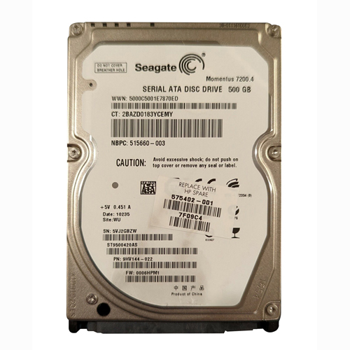HP 575402-001 | 500GB 7200RPM SATA 3Gb/s 16MB Cache 2.5-inch Hard Drive Refurbished - Hewlett-Packard (ou HP en abrégé) refurbished available on Gotodirect