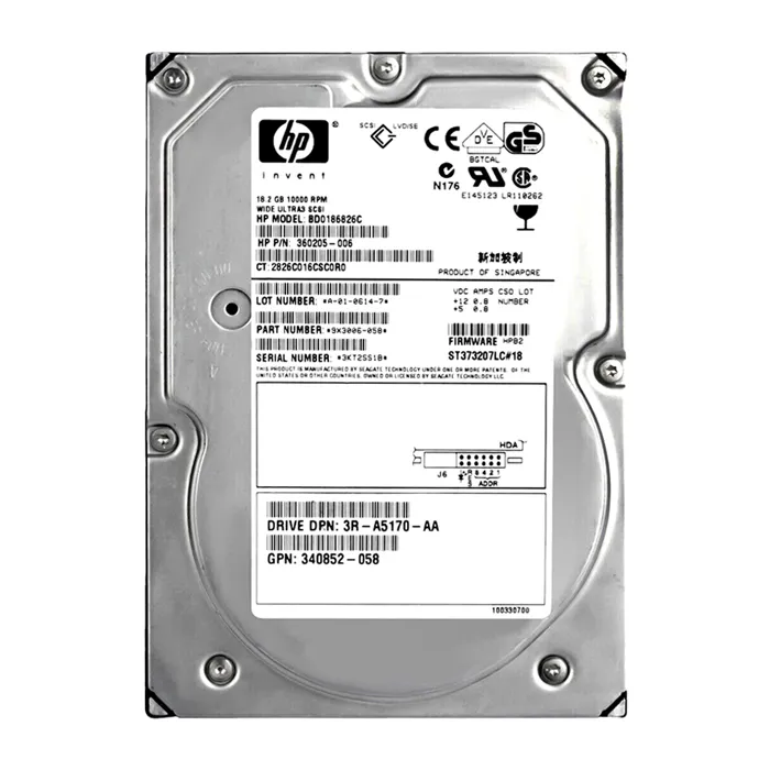 HP 340852-058 | 18.2GB 10000RPM Wide Ultra3 SCSI 80-Pin 3.5-Inch Hard Drive Refurbished - Hewlett-Packard (ou HP en abrégé) refurbished available on Gotodirect