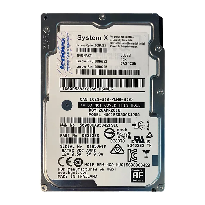 Lenovo 00NA221 | 300GB 15000RPM SAS 12Gb/s Hot Swap (512e) 2.5-Inch Internal Hard Drive for System x3550 M5 Refurbished - Lenovo refurbished available on Gotodirect