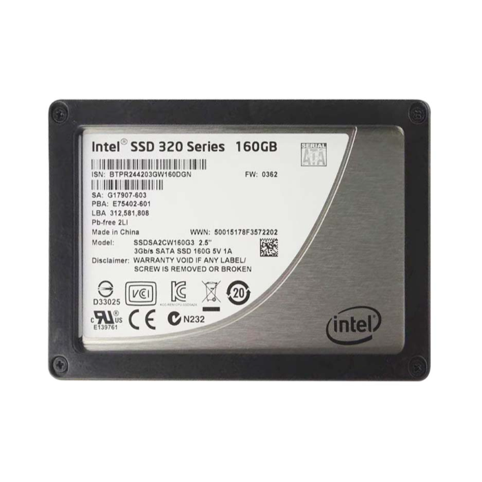 Buy Intel SS-DSA2CW160G310 | 320 Series 160GB MLC SATA 3Gb/s 2.5-Inch Internal Solid State Drive Refurbished - $110.00 Intel SS-DSA2CW160G310 | 320 Series 160GB MLC SATA 3Gb/s 2.5-Inch Internal Solid State Drive Refurbished - Intel refurbished available on Gotodirect