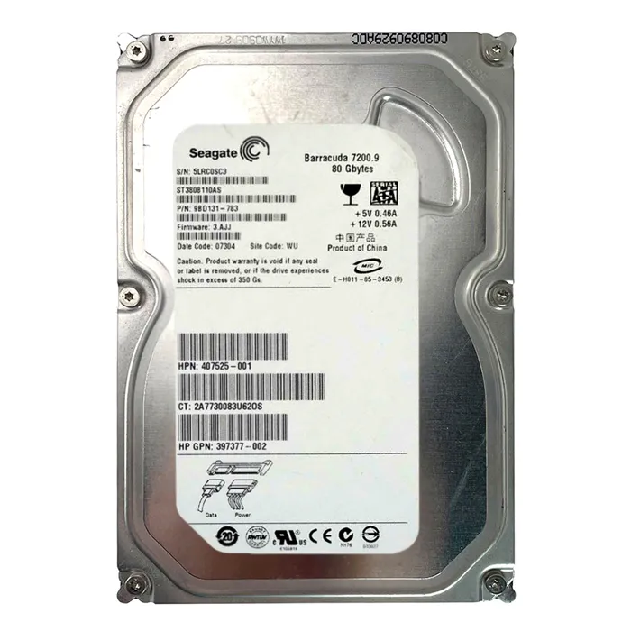 Seagate ST3808110AS | BarraCuda 7200.9 Series 80GB 7200RPM SATA 3Gb/s 8MB Cache (512) 3.5-Inch Hard Drive Refurbished - Seagate refurbished available on Gotodirect