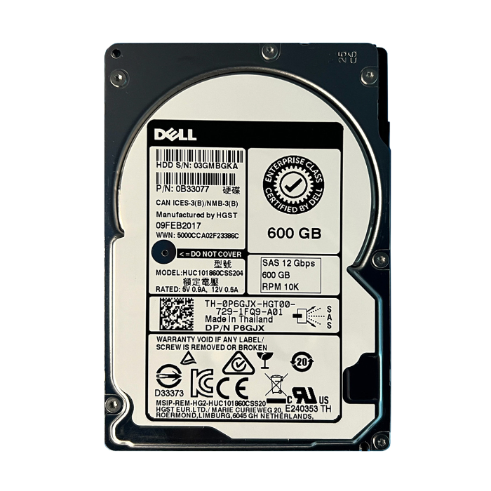 Dell 0P6GJX | 600GB 10000RPM SAS 12Gb/s Hot-Pluggable 2.5-Inch Hard Drive for PowerEdge Servers Refurbished - Dell refurbished available on Gotodirect