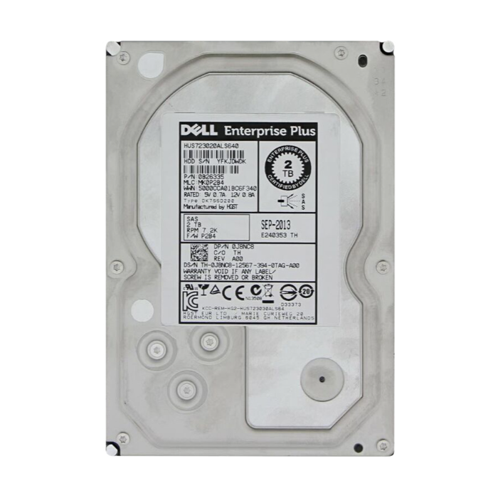 Dell J8NC8 | 2TB 7200RPM SAS 6Gb/s Hot-Swappable 3.5-Inch Hard Drive for Compellent SC200/SC220 Expansion Enclosures Refurbished - Dell refurbished available on Gotodirect