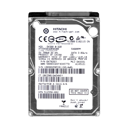 HP 512556-002 | 320GB 5400RPM SATA 3Gb/s 8MB Cache 2.5-inch Hard Drive Refurbished - Hewlett-Packard (ou HP en abrégé) refurbished available on Gotodirect