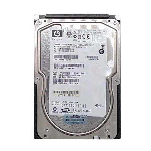 HP 271837-021 | 300GB 10000RPM Ultra-320 SCSI Hot-Pluggable (LVD) 80-Pin 3.5-Inch Hard Drive for BL20p G1/BL20p G2/BL20p G3/BL25p Server Refurbished - Hewlett-Packard (ou HP en abrégé) refurbished available on Gotodirect