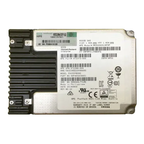 HP 872373-002 | 800GB Multi-Level Cell SAS 12Gb/s Mixed Use 3.5-Inch Hybrid Solid State Drive for ProLiant Servers Refurbished - Hewlett-Packard (ou HP en abrégé) refurbished available on Gotodirect