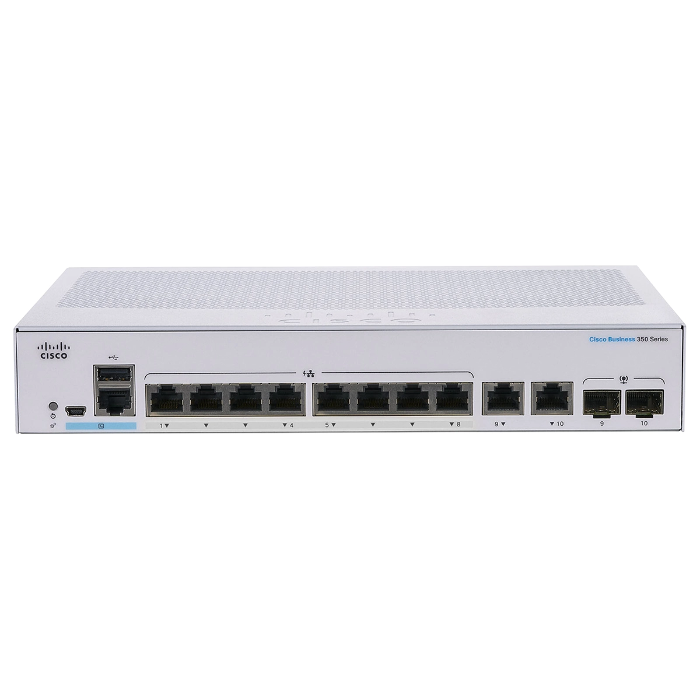 Cisco CBS350-8FP-E-2G | Business 350 Series 8 x Ports PoE+ 1000Base-T + 2 x Ports Combo SFP 1U Rack-mountable Layer 3 Managed Gigabit Ethernet Network Switch Refurbished - Cisco Systems Inc. refurbished available on Gotodirect