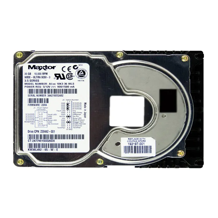 HP 239442-001 | 36.4GB 10000RPM Ultra-160 SCSI 68-Pin 3.5-Inch Low Voltage Differential (LVD) Hard Drive Refurbished - Hewlett-Packard (ou HP en abrégé) refurbished available on Gotodirect