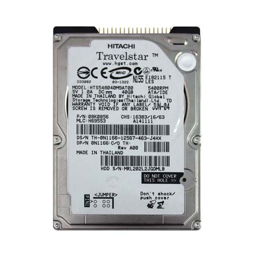 Dell 0N1166 | 40GB 5400RPM IDE Ultra ATA/100 (ATA-6) 2MB Cache 2.5-Inch Hard Drive Refurbished - Dell refurbished available on Gotodirect