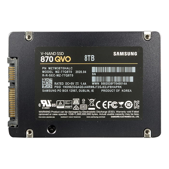 Samsung MZ-77Q8T0B/AM | 870 QVO Series 8TB 2.5-inch 6GB/s SATA 8GB Cache V-NAND 4bit MLC (QLC) Solid State Drive Refurbished - Samsung refurbished available on Gotodirect