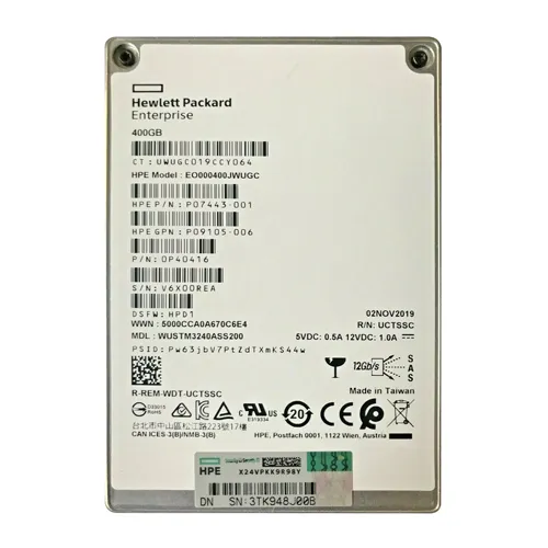 HP EO000400JWUGC | 400GB SAS 12Gb/s Hot Swappable Write Intensive 2.5-Inch Solid State Drive for ProLiant BL460c Gen10 Refurbished - Hewlett-Packard (ou HP en abrégé) refurbished available on Gotodirect