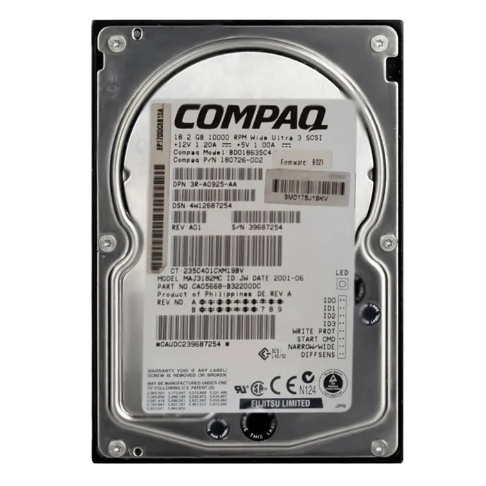 HP 180726-003 | 36.4GB 10000RPM Wide Ultra-160 SCSI Hot-pluggable 80-Pin 3.5-Inch Hard Drive Refurbished - Hewlett-Packard (ou HP en abrégé) refurbished available on Gotodirect