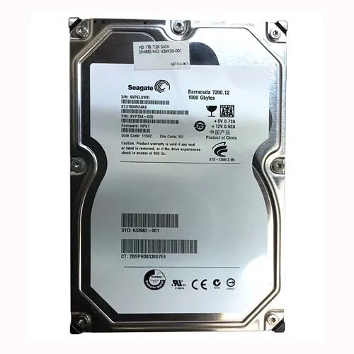 HP 633982-001 | 1TB 7200RPM SATA 6Gb/s 3.5-Inch Midline Hard Drive Refurbished - Hewlett-Packard (ou HP en abrégé) refurbished available on Gotodirect