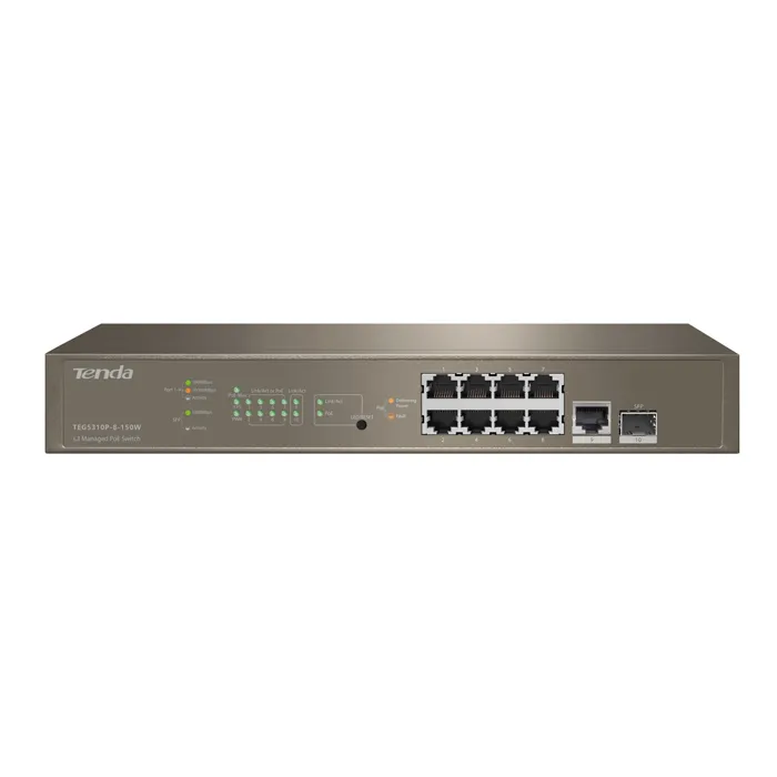 Tenda TEG5310P-8-150W | 8 x Gigabit Ethernet Ports (4 x PoE+ and 4 standard Ports) Layer 3 Managed Switch Refurbished - Tenda refurbished available on Gotodirect