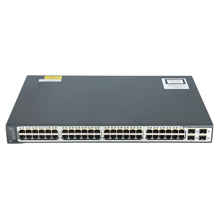 Cisco WS-C3750V2-48PS-S | Catalyst 3750V2 Series C3750V2-48P 48 x RJ-45 Ports PoE 10/100Base-TX + 4 x SFP Ports Layer 3 Managed Rack-mountable Fast Ethernet Network Switch Refurbished - Cisco Systems Inc. refurbished available on Gotodirect