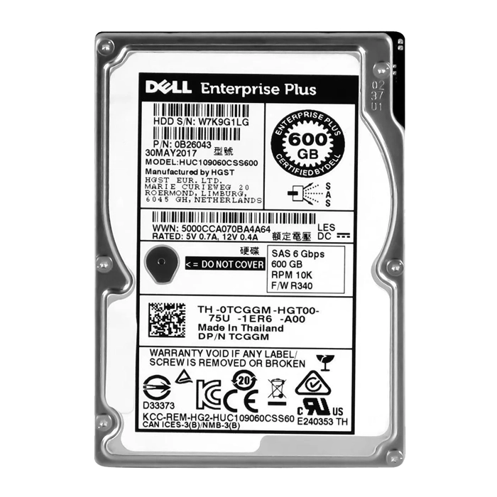 Dell 0TCGGM | 600GB 10000RPM SAS 6Gb/s Hot-Pluggable 2.5-Inch Hard Drive for EqualLogic Storage Array Refurbished - Dell refurbished available on Gotodirect