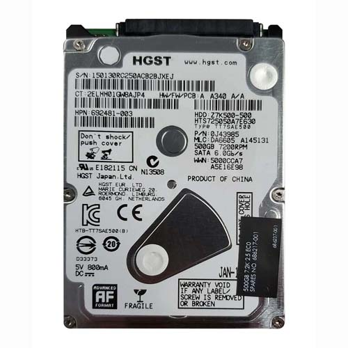 Buy HP 686217-001 | 500GB 7200RPM SATA 6Gb/s 16MB Cache (512e) 2.5-inch Hard Drive Refurbished - $123.30 HP 686217-001 | 500GB 7200RPM SATA 6Gb/s 16MB Cache (512e) 2.5-inch Hard Drive Refurbished - Hewlett-Packard (ou HP en abrégé) refurbished available on Gotodirect