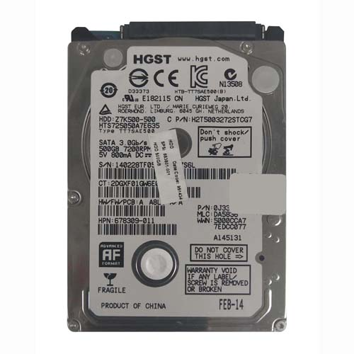 Buy HP 678309-011 | 500GB 7200RPM SATA 6Gb/s 32MB Cache 2.5-inch Hard Drive Refurbished - $189.49 HP 678309-011 | 500GB 7200RPM SATA 6Gb/s 32MB Cache 2.5-inch Hard Drive Refurbished - Hewlett-Packard (ou HP en abrégé) refurbished available on Gotodirect