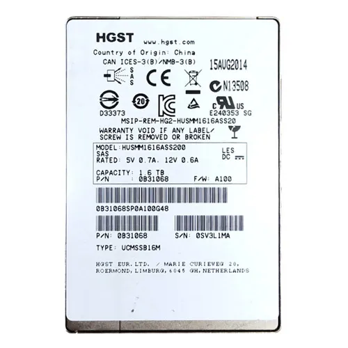 HGST 0B31068 | Ultrastar SSD1600MM Series 1.6TB Multi-Level Cell SAS 12Gb/s Mainstream Endurance Enterprise 2.5-inch Solid State Drive Refurbished - HGST (a subsidiary of Western Digital) refurbished available on Gotodirect