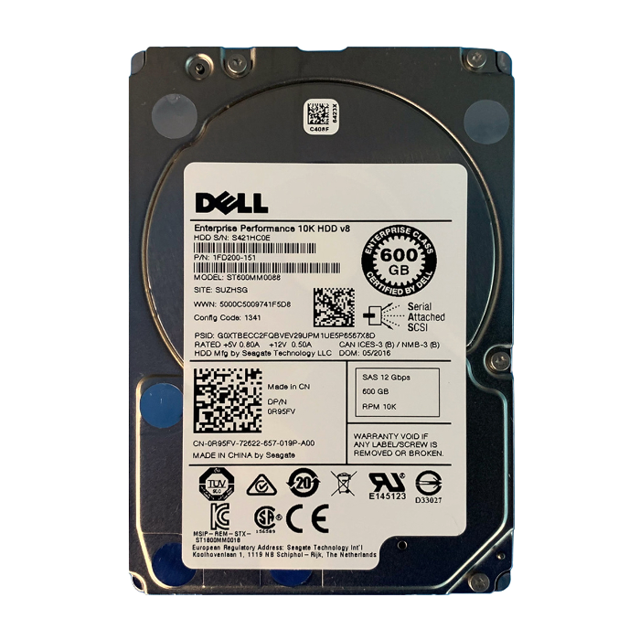 Dell R95FV | 600GB 10000RPM SAS 12Gb/s Hot-Pluggable 2.5-Inch Hard Drive for PowerEdge Servers Refurbished - Dell refurbished available on Gotodirect
