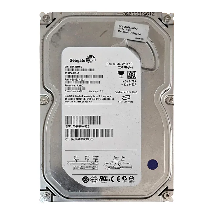 Seagate ST3250310AS | BarraCuda 7200.10 Series 250GB 7200RPM SATA 3Gb/s 8MB Cache (CE) 3.5-Inch Hard Drive Refurbished - Seagate refurbished available on Gotodirect