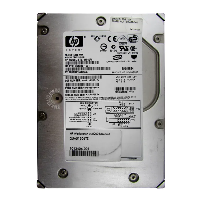 Buy HP 364323-001 | 72.8GB 15000RPM Ultra320 SCSI LVD 68-Pin 3.5-Inch Hard Drive Refurbished - $659.98 HP 364323-001 | 72.8GB 15000RPM Ultra320 SCSI LVD 68-Pin 3.5-Inch Hard Drive Refurbished - Hewlett-Packard (ou HP en abrégé) refurbished available on Gotodirect