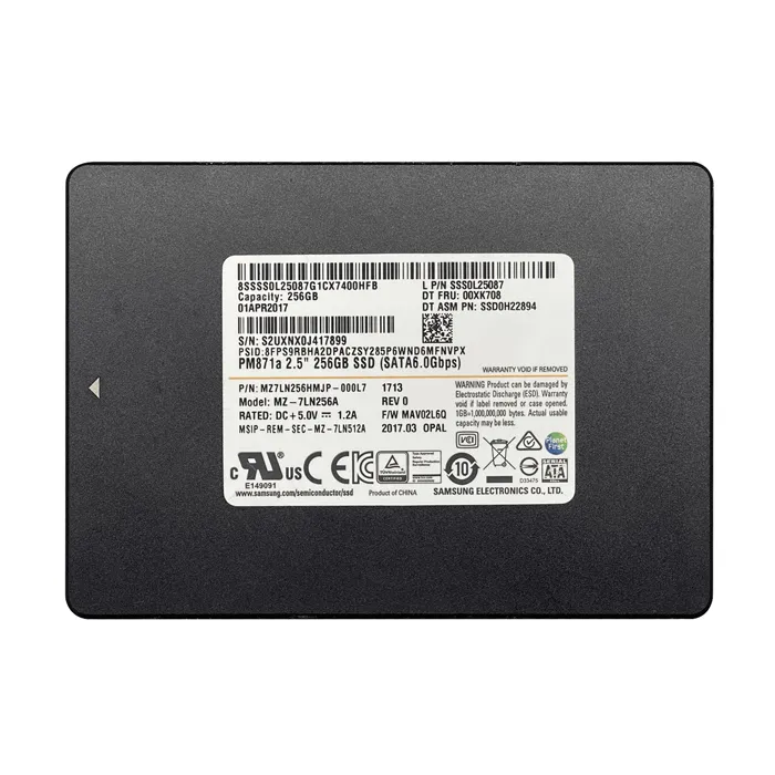 Samsung MZ-7LN256A | Enterprise PM871a Series 256GB Triple-Level Cell SATA 6Gb/s Mainstream Endurance 7mm 2.5-Inch Solid State Drive Refurbished - Samsung refurbished available on Gotodirect