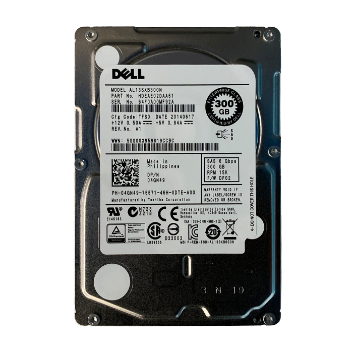 Dell 04GN49 | 300GB 15000RPM SAS 6Gb/s Hot-Pluggable 2.5-Inch Hard Drive for PowerEdge Server & PowerVault Storage Array Refurbished - Dell refurbished available on Gotodirect