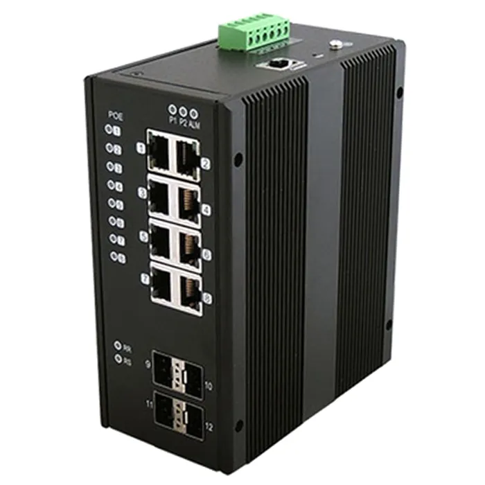 Black Box LIE1014A | LIE1000 Series 8 x Ports 1000Base-T PoE+ + 4 x Ports 1000Base-X SFP Layer 2 Gigabit Ethernet Temperature Switch Refurbished -  refurbished available on Gotodirect