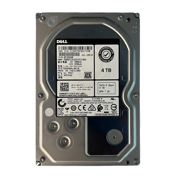 HGST 0F26930 | Ultrastar 7K6000 Series 4TB 7200RPM SATA 6Gb/s 128MB Cache 512n (Instant Secure Erase) 3.5-inch Hard Drive Refurbished - HGST (a subsidiary of Western Digital) refurbished available on Gotodirect