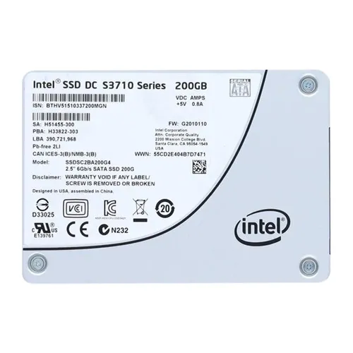 Intel SSDSC2BA200G401 | S3710 200GB Multi-Level Cell SATA 6Gb/s 2.5-Inch Solid State Drive Refurbished - Intel refurbished available on Gotodirect