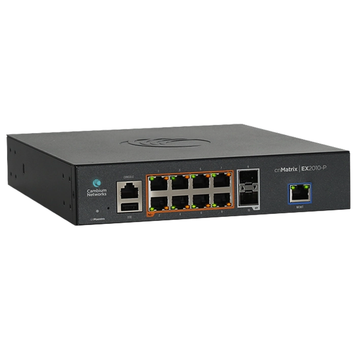 Cambium Networks MX-EX2010PXA-U | cnMatrix EX2010-P 8-Ports Gigabit PoE+ Compliant Managed Network Switch Refurbished - Cambium Networks refurbished available on Gotodirect