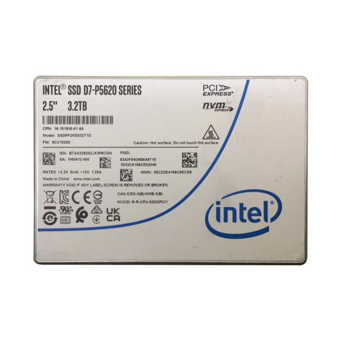 Buy Intel SSDPF2KE032T1N1 | D7-P5620 3.2TB Triple-Level Cell PCI Express 4.0 x4 NVMe U.2 2.5-Inch Solid State Drive Refurbished - $1523.16 Intel SSDPF2KE032T1N1 | D7-P5620 3.2TB Triple-Level Cell PCI Express 4.0 x4 NVMe U.2 2.5-Inch Solid State Drive Refurbished - Intel refurbished available on Gotodirect