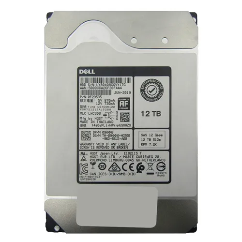 Dell 9HXK6 | 12TB 7200RPM SAS 12Gb/s Hot-Pluggable 256MB Cache (512e) 3.5-Inch Nearline Hard Drive for PowerEdge Server & PowerVault Storage Array Refurbished - Dell refurbished available on Gotodirect