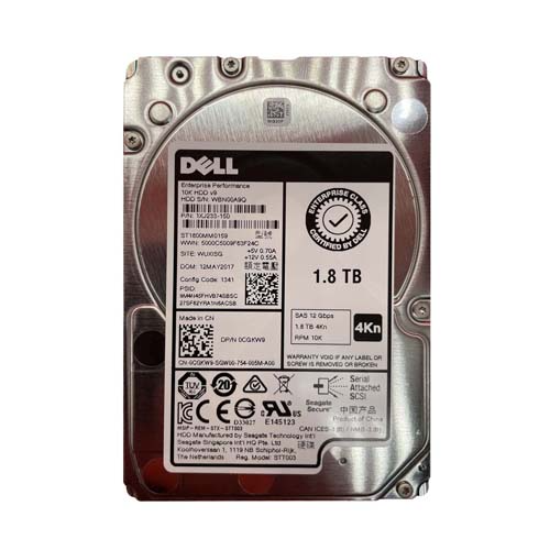 Dell CGKW9 | 1.8TB 10000RPM SAS 12Gb/s Hot-Swappable 2.5-Inch Hard Drive for PowerEdge Servers Refurbished - Dell refurbished available on Gotodirect