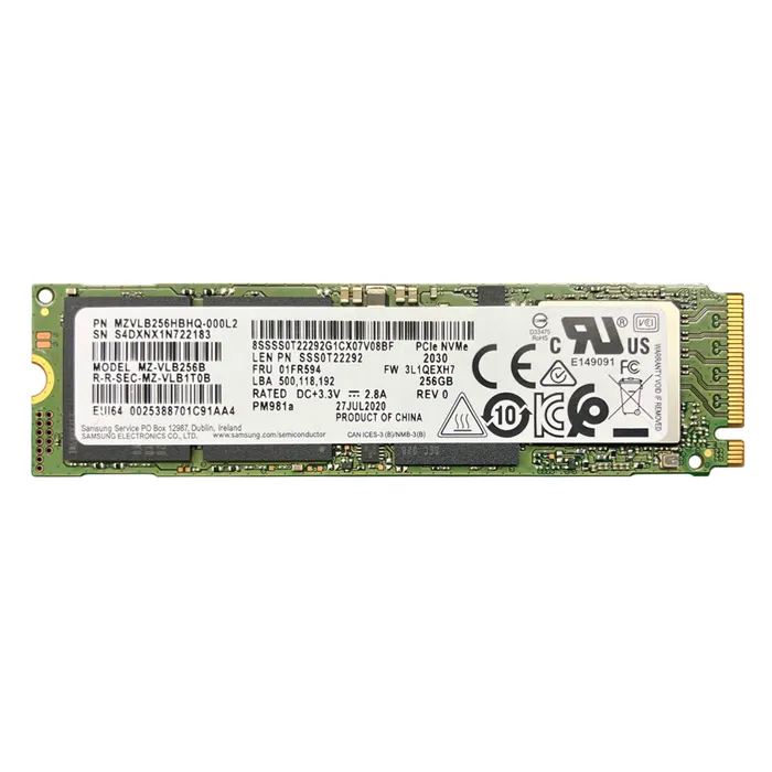 Samsung MZVLB256HBHQ-000L2 | PM981A Series 256GB Triple-Level Cell PCI Express NVMe 3.0 x4 M.2 2280 Solid State Drive Refurbished - Samsung refurbished available on Gotodirect