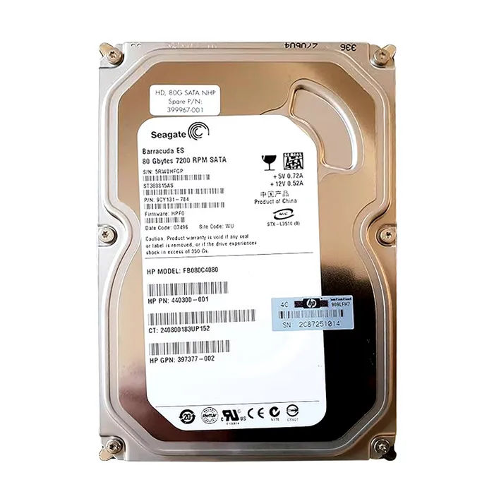 Buy HP 440300-001 | 80GB 7200RPM SATA 1.5Gb/s NHP LFF 3.5-inch Hard Drive for ProLiant Servers Refurbished - $226.67 HP 440300-001 | 80GB 7200RPM SATA 1.5Gb/s NHP LFF 3.5-inch Hard Drive for ProLiant Servers Refurbished - Hewlett-Packard (ou HP en abrégé) refurbished available on Gotodirect