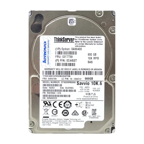 Lenovo 0C44527 | 900GB 10000RPM SAS 6Gb/s 64MB Cache 2.5-Inch Hard Drive Refurbished - Lenovo refurbished available on Gotodirect
