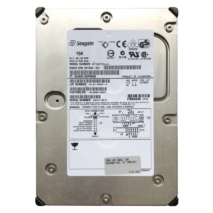 Buy HP 311769-001 | 36.4GB 15000RPM Ultra-320 SCSI 68-Pin 3.5-Inch Hard Drive for ProLiant Servers Refurbished - $385.00 HP 311769-001 | 36.4GB 15000RPM Ultra-320 SCSI 68-Pin 3.5-Inch Hard Drive for ProLiant Servers Refurbished - Hewlett-Packard (ou HP en abrégé) refurbished available on Gotodirect