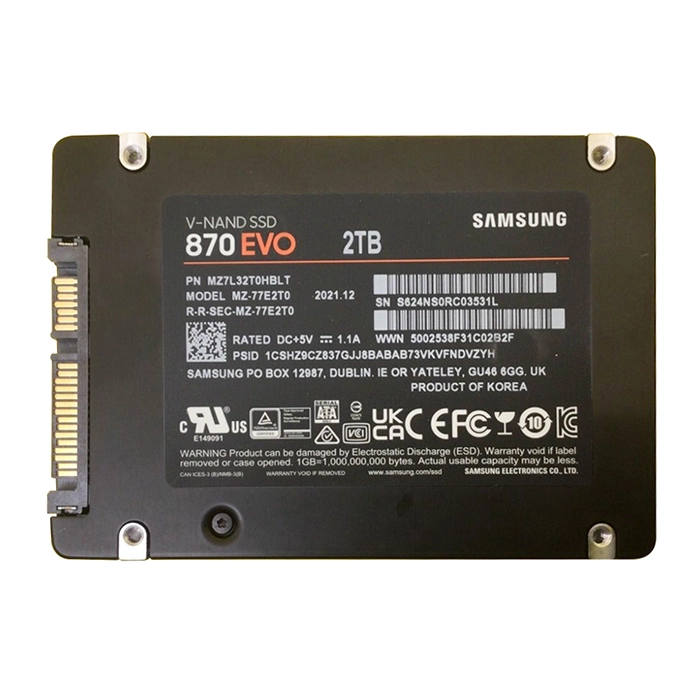 Samsung MZ-77E2T0 | 870 EVO Series 2TB 2.5-inch 6GB/s SATA 2GB Cache V-NAND 3bit MLC Solid State Drive Refurbished - Samsung refurbished available on Gotodirect