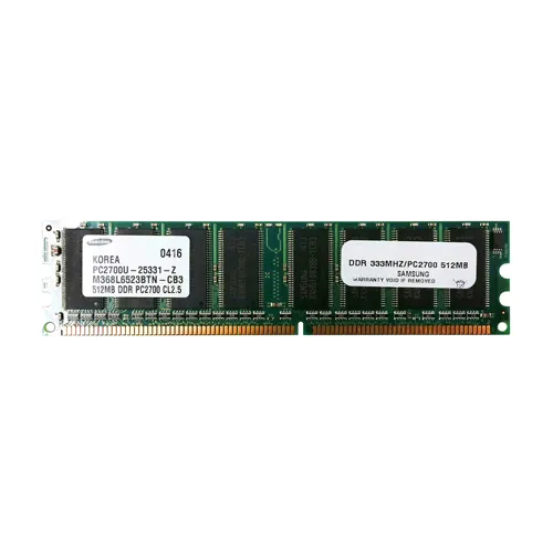 Samsung M368L6523BTN-CB3 | 512MB DDR-333MHz PC2700 Non-ECC Unbuffered UDIMM CL2.5 1Rx8 2.5V 184-Pin Memory Module Refurbished - Samsung refurbished available on Gotodirect