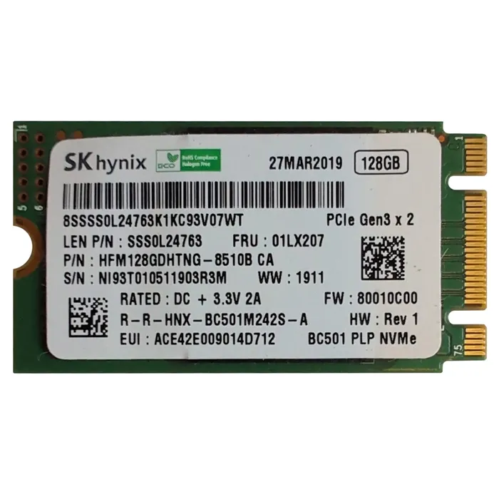 Lenovo 01LX207 | 128GB PCI Express Gen3 NVMe M.2 2242 Internal Solid State Drive Refurbished - Lenovo refurbished available on Gotodirect