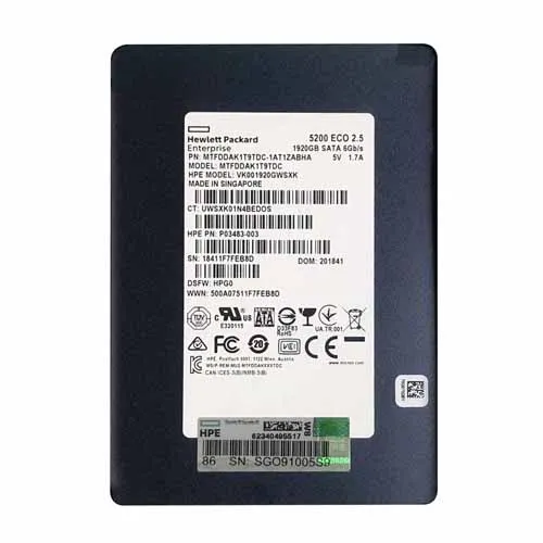 Buy HP P03483-003 | 1.92TB SATA 6Gb/s Hot-Pluggable Read Intensive 2.5-Inch Enterprise Solid State Drive for ProLiant Server and Storage Array Refurbished - $1463.95 HP P03483-003 | 1.92TB SATA 6Gb/s Hot-Pluggable Read Intensive 2.5-Inch Enterprise Solid State Drive for ProLiant Server and Storage Array Refurbished - Hewlett-Packard (ou HP en abrégé) refurbished available on Gotodirect
