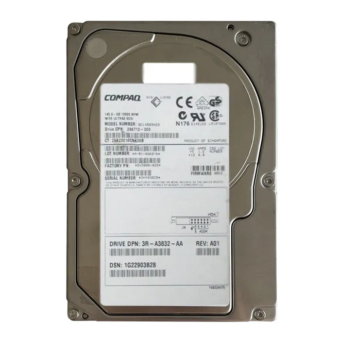 Buy HP 286712-003 | 146GB 10000RPM Ultra-320 SCSI Hot-Pluggable (LVD) 80-Pin 3.5-Inch Hard Drive Refurbished - $102.59 HP 286712-003 | 146GB 10000RPM Ultra-320 SCSI Hot-Pluggable (LVD) 80-Pin 3.5-Inch Hard Drive Refurbished - Hewlett-Packard (ou HP en abrégé) refurbished available on Gotodirect