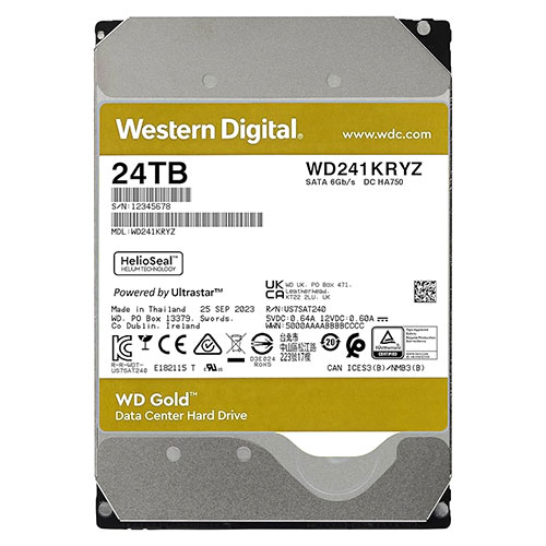 Buy Western Digital WD241KRYZ | Gold Helium 24TB 3.5-inch 6GB/s SATA 7200RPM 512MB Cache 512e Enterprise Class Hard Drive Refurbished - $1681.05 Western Digital WD241KRYZ | Gold Helium 24TB 3.5-inch 6GB/s SATA 7200RPM 512MB Cache 512e Enterprise Class Hard Drive Refurbished - Western Digital refurbished available on Gotodirect