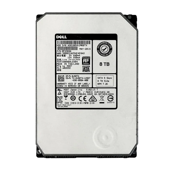Dell J6RTX | 8TB 7200RPM SATA 6Gb/s Hot-Pluggable (512e) 3.5-Inch Hard Drive for PowerEdge Server & PowerVault Server Refurbished - Dell refurbished available on Gotodirect