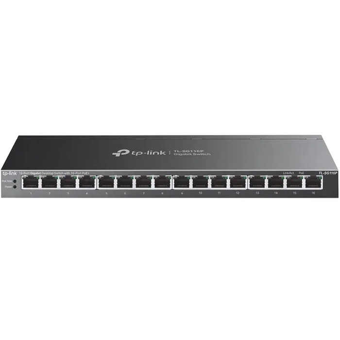 TP-LINK TL-SG116P | 16-Ports Gigabit Ethernet RJ45 PoE+ Unmanaged Network Switch Refurbished - TP-Link refurbished available on Gotodirect